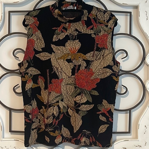 VINTAGE DRESSBARN WOMEN MOSAIC FLORAL SLEEVELESS MOCK TOP SIZE 2X - Picture 1 of 10